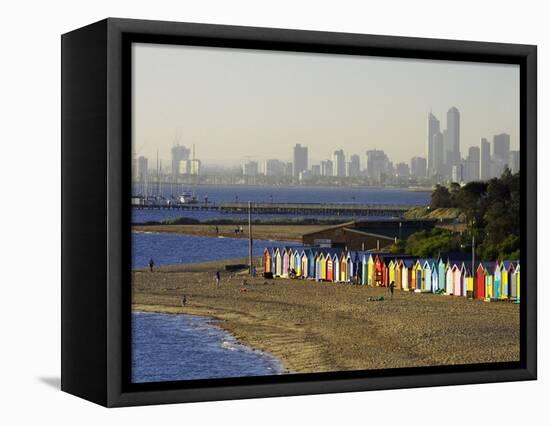 Bathing Boxes, Middle Brighton Beach, Melbourne, Victoria, Australia-David Wall-Framed Stretched Canvas