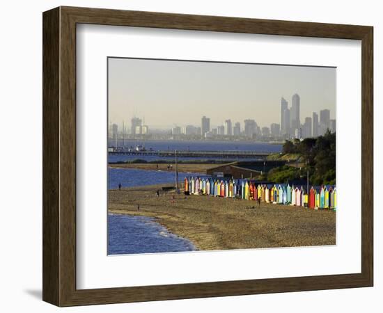 Bathing Boxes, Middle Brighton Beach, Melbourne, Victoria, Australia-David Wall-Framed Photographic Print