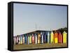 Bathing Boxes, Middle Brighton Beach, Port Phillip Bay, Melbourne, Victoria, Australia-David Wall-Framed Stretched Canvas