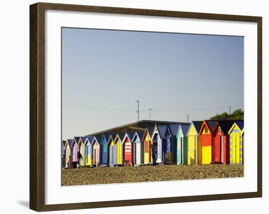 Bathing Boxes, Middle Brighton Beach, Port Phillip Bay, Melbourne, Victoria, Australia-David Wall-Framed Photographic Print