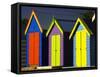 Bathing Boxes, Middle Brighton Beach, Port Phillip Bay, Melbourne, Victoria, Australia-David Wall-Framed Stretched Canvas