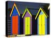 Bathing Boxes, Middle Brighton Beach, Port Phillip Bay, Melbourne, Victoria, Australia-David Wall-Stretched Canvas