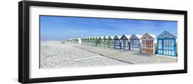 Bathing cabins on the beach, Cayeux-sur-Mer, Somme, Hauts-de-France, France-Panoramic Images-Framed Photographic Print