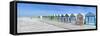 Bathing cabins on the beach, Cayeux-sur-Mer, Somme, Hauts-de-France, France-Panoramic Images-Framed Stretched Canvas