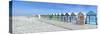 Bathing cabins on the beach, Cayeux-sur-Mer, Somme, Hauts-de-France, France-Panoramic Images-Stretched Canvas