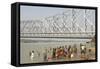 Bathing Ghat on Hooghly River-Tony Waltham-Framed Stretched Canvas