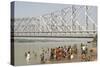 Bathing Ghat on Hooghly River-Tony Waltham-Stretched Canvas