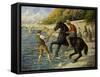 Bathing Horses in the Seine, 1910-Maximilien Luce-Framed Stretched Canvas