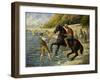 Bathing Horses in the Seine, 1910-Maximilien Luce-Framed Giclee Print