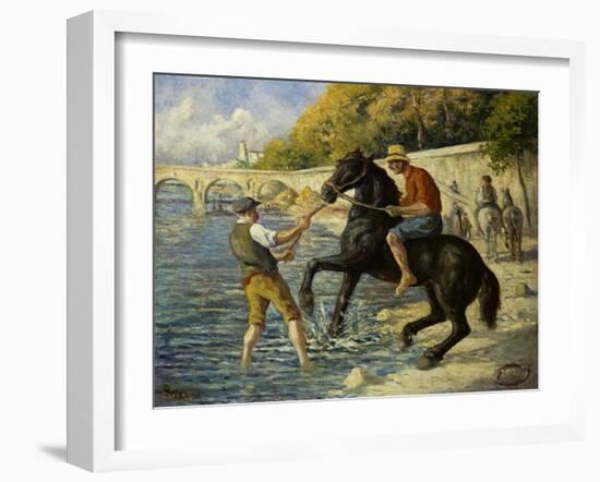 Bathing Horses in the Seine, 1910-Maximilien Luce-Framed Giclee Print