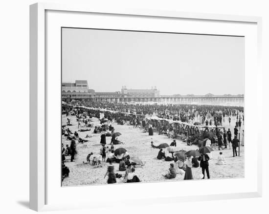 Bathing Hour, Atlantic City, N.J.-null-Framed Photo