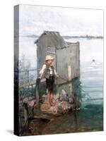 Bathing Hut with Boy, 1868-Pal Szinyei Merse-Stretched Canvas