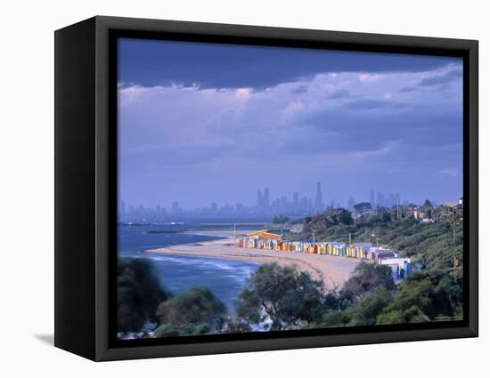 Bathing Huts, Port Phillip Bay, Melbourne, Victoria, Australia-Doug Pearson-Framed Stretched Canvas