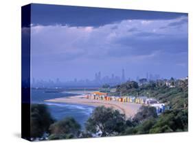 Bathing Huts, Port Phillip Bay, Melbourne, Victoria, Australia-Doug Pearson-Stretched Canvas