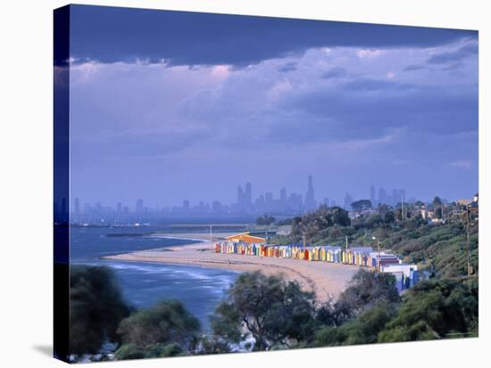 Bathing Huts, Port Phillip Bay, Melbourne, Victoria, Australia-Doug Pearson-Stretched Canvas