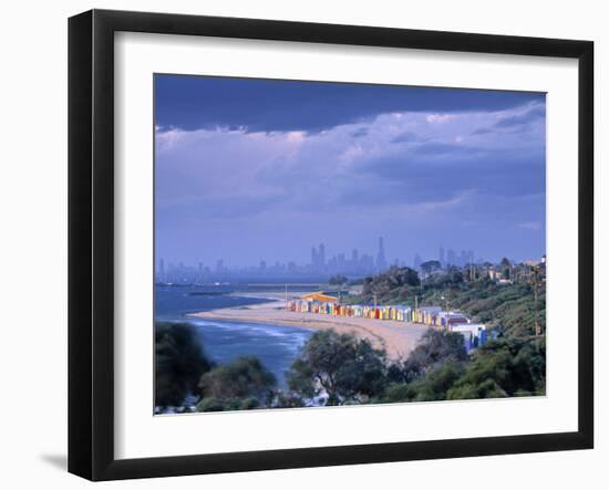 Bathing Huts, Port Phillip Bay, Melbourne, Victoria, Australia-Doug Pearson-Framed Photographic Print