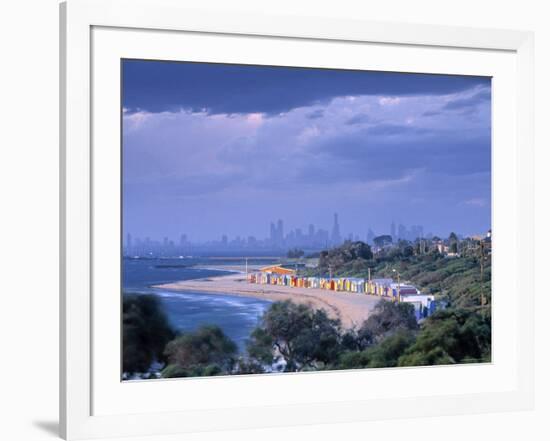 Bathing Huts, Port Phillip Bay, Melbourne, Victoria, Australia-Doug Pearson-Framed Photographic Print