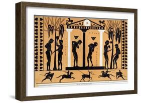 Bathing in Ancient Greece, Copy from a Greek Vase-null-Framed Giclee Print