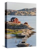 Bathing in Sea, Skarhamn on Island of Tjorn, Bohuslan, on West Coast of Sweden-Peter Adams-Stretched Canvas