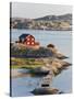 Bathing in Sea, Skarhamn on Island of Tjorn, Bohuslan, on West Coast of Sweden-Peter Adams-Stretched Canvas