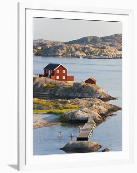 Bathing in Sea, Skarhamn on Island of Tjorn, Bohuslan, on West Coast of Sweden-Peter Adams-Framed Photographic Print