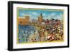 Bathing in the Lagoon, Long Beach - Long Beach, CA-Lantern Press-Framed Art Print