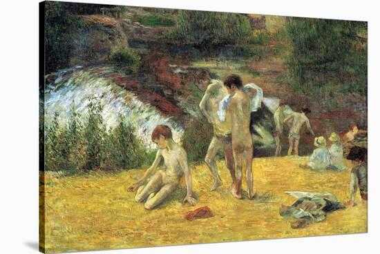 Bathing in the Mill of Bois D'Amour-Paul Gauguin-Stretched Canvas