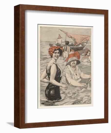 Bathing Lady and Bathing-Woman-E. Hulemann-Framed Art Print