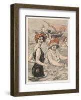 Bathing Lady and Bathing-Woman-E. Hulemann-Framed Art Print