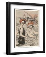 Bathing Lady and Bathing-Woman-E. Hulemann-Framed Art Print