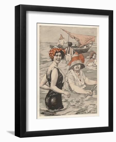 Bathing Lady and Bathing-Woman-E. Hulemann-Framed Art Print