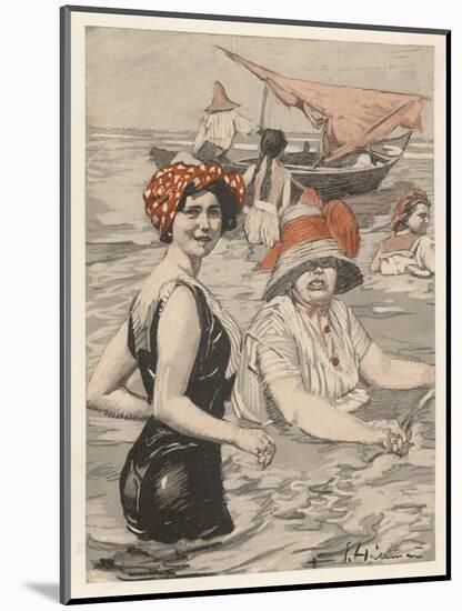 Bathing Lady and Bathing-Woman-E. Hulemann-Mounted Art Print