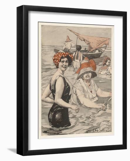 Bathing Lady and Bathing-Woman-E. Hulemann-Framed Art Print