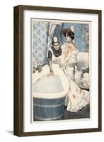 Bathing, Maid Runs Bath-Ferdinand Von Reznicek-Framed Art Print