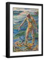 Bathing Man, 1918 (Oil on Canvas)-Edvard Munch-Framed Giclee Print