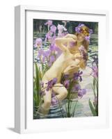 Bathing Nymphs-Gaston Bussiere-Framed Giclee Print