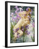 Bathing Nymphs-Gaston Bussiere-Framed Giclee Print