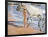 Bathing of a Horse. 1909-Joaquin Sorolla-Framed Giclee Print