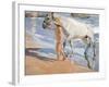 Bathing of a Horse. 1909-Joaquin Sorolla-Framed Giclee Print