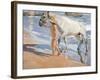 Bathing of a Horse. 1909-Joaquin Sorolla-Framed Giclee Print