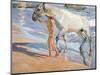 Bathing of a Horse. 1909-Joaquin Sorolla-Mounted Premium Giclee Print