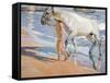 Bathing of a Horse. 1909-Joaquin Sorolla-Framed Stretched Canvas