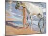 Bathing of a Horse-Joaquín Sorolla y Bastida-Mounted Premium Giclee Print