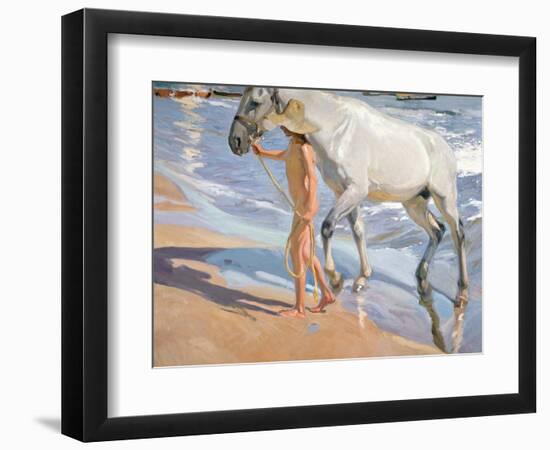 Bathing of a Horse-Joaquín Sorolla y Bastida-Framed Premium Giclee Print