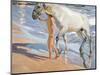 Bathing of a Horse-Joaquín Sorolla y Bastida-Mounted Premium Giclee Print