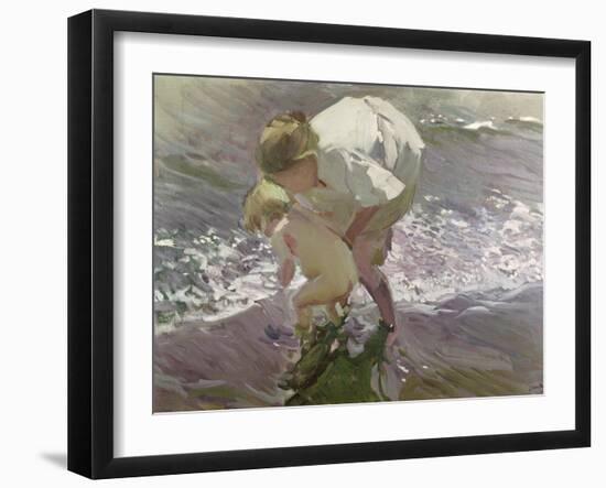 Bathing on the Beach, 1908-Joaquín Sorolla y Bastida-Framed Giclee Print