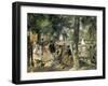 Bathing on the Seine-Pierre-Auguste Renoir-Framed Art Print