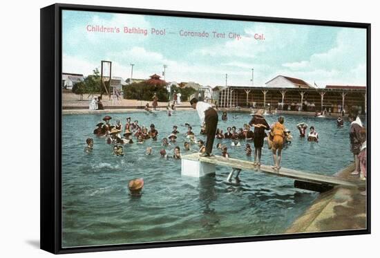 Bathing Pool, Coronado Tent City, San Diego, California-null-Framed Stretched Canvas