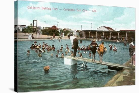 Bathing Pool, Coronado Tent City, San Diego, California-null-Stretched Canvas