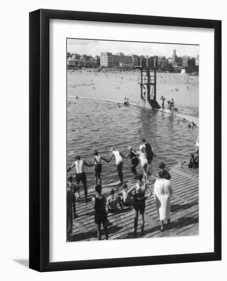 Bathing Pool, Dinard, Brittany, France, 20th Century-null-Framed Photographic Print